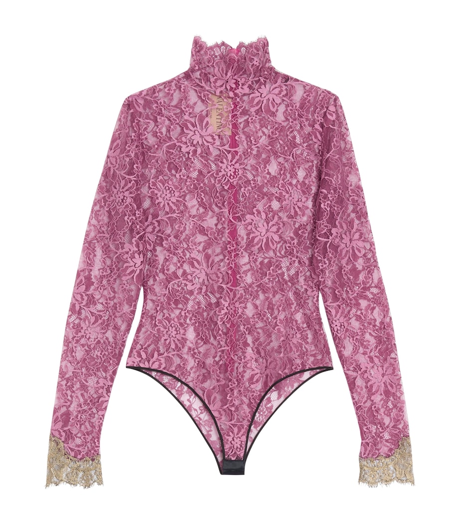 Valentino Womens Lace Floral Bodysuit Image 1