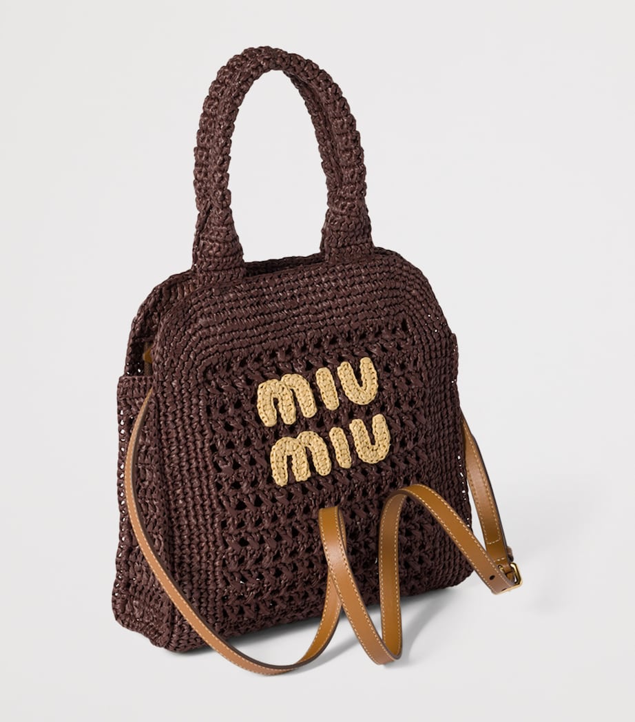Raffia-Effect Woven Tote Bag F0966 Image 2