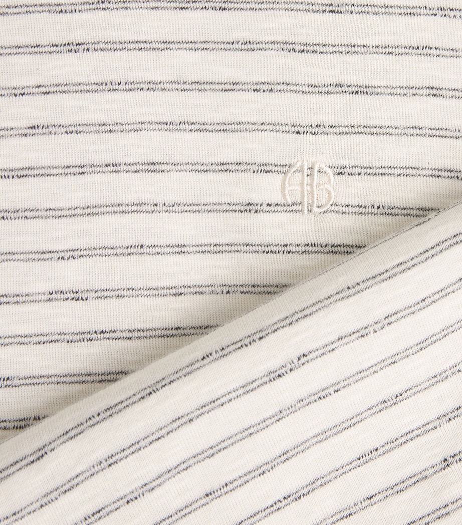 ANINE BING Womens Stripe Cade T-Shirt Image 6