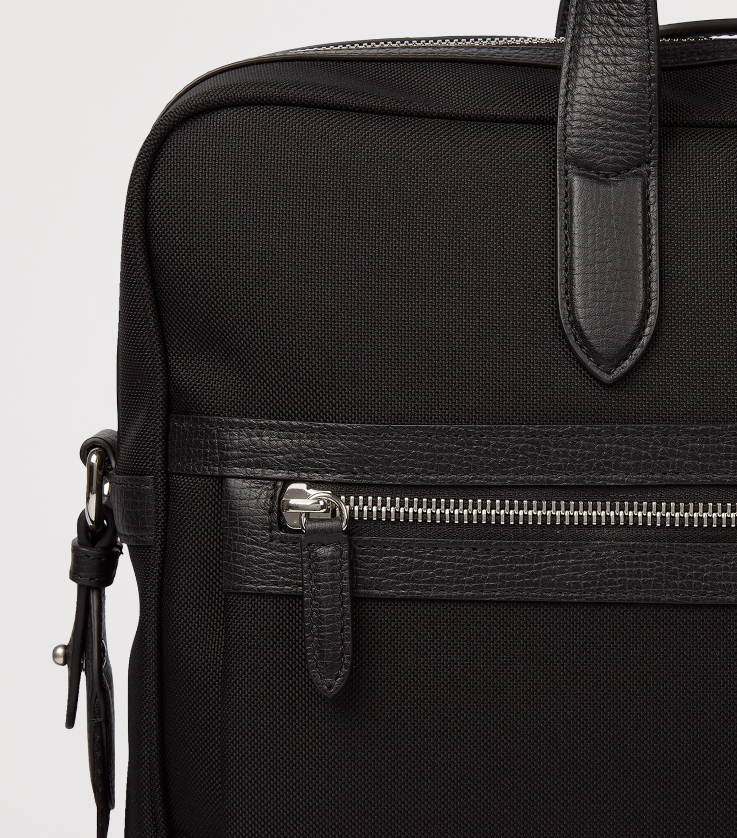 Smythson Slim Canvas Norton Briefcase Black Image 8