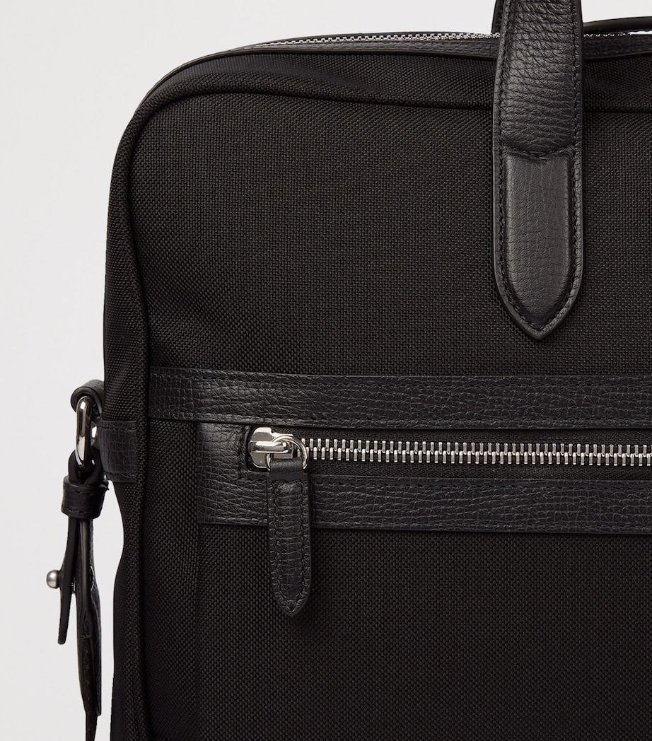 Smythson Slim Canvas Norton Briefcase Black Image 8