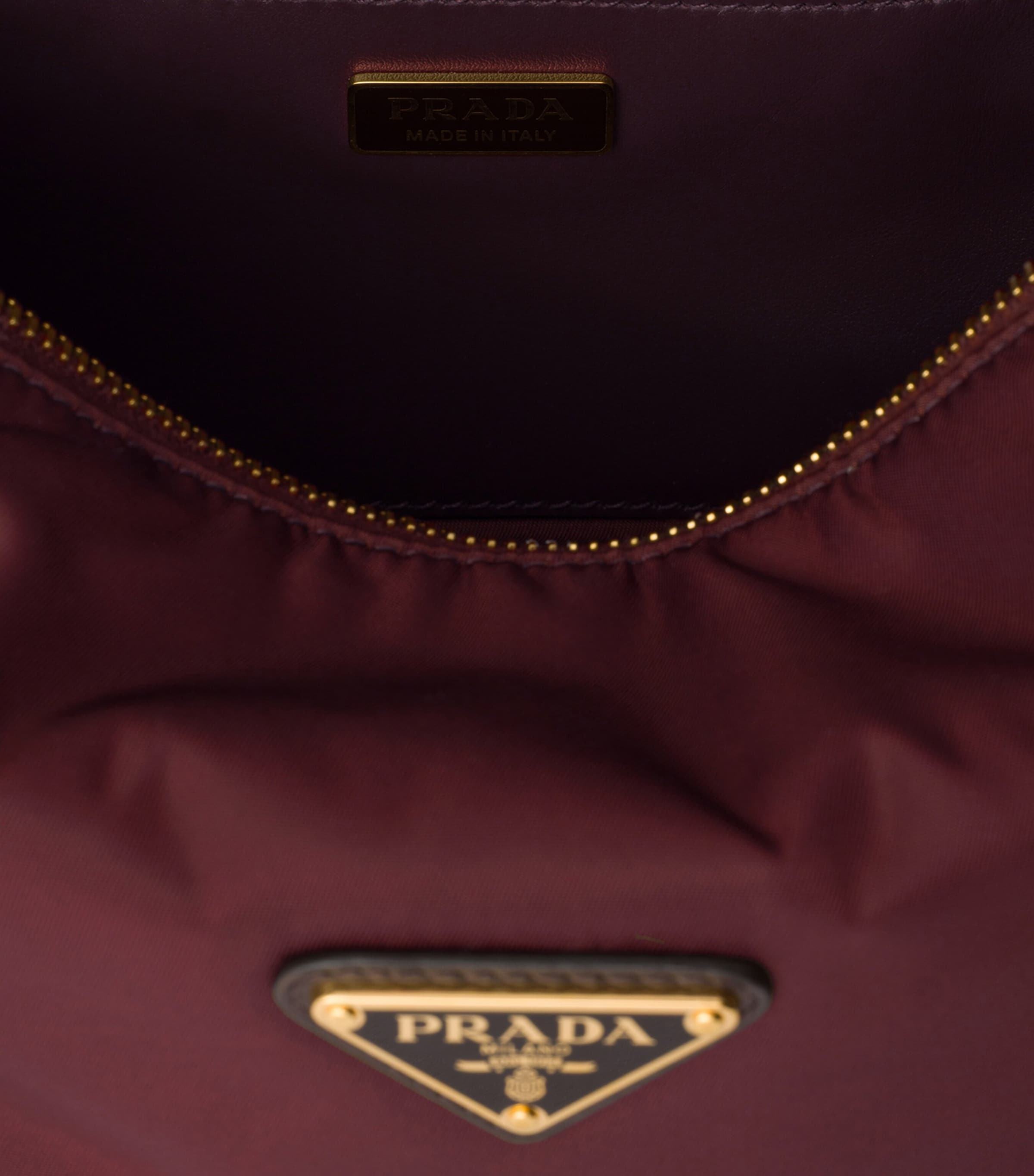 Prada Small Re-Nylon & Leather Explore Bag Burgundy Image 4