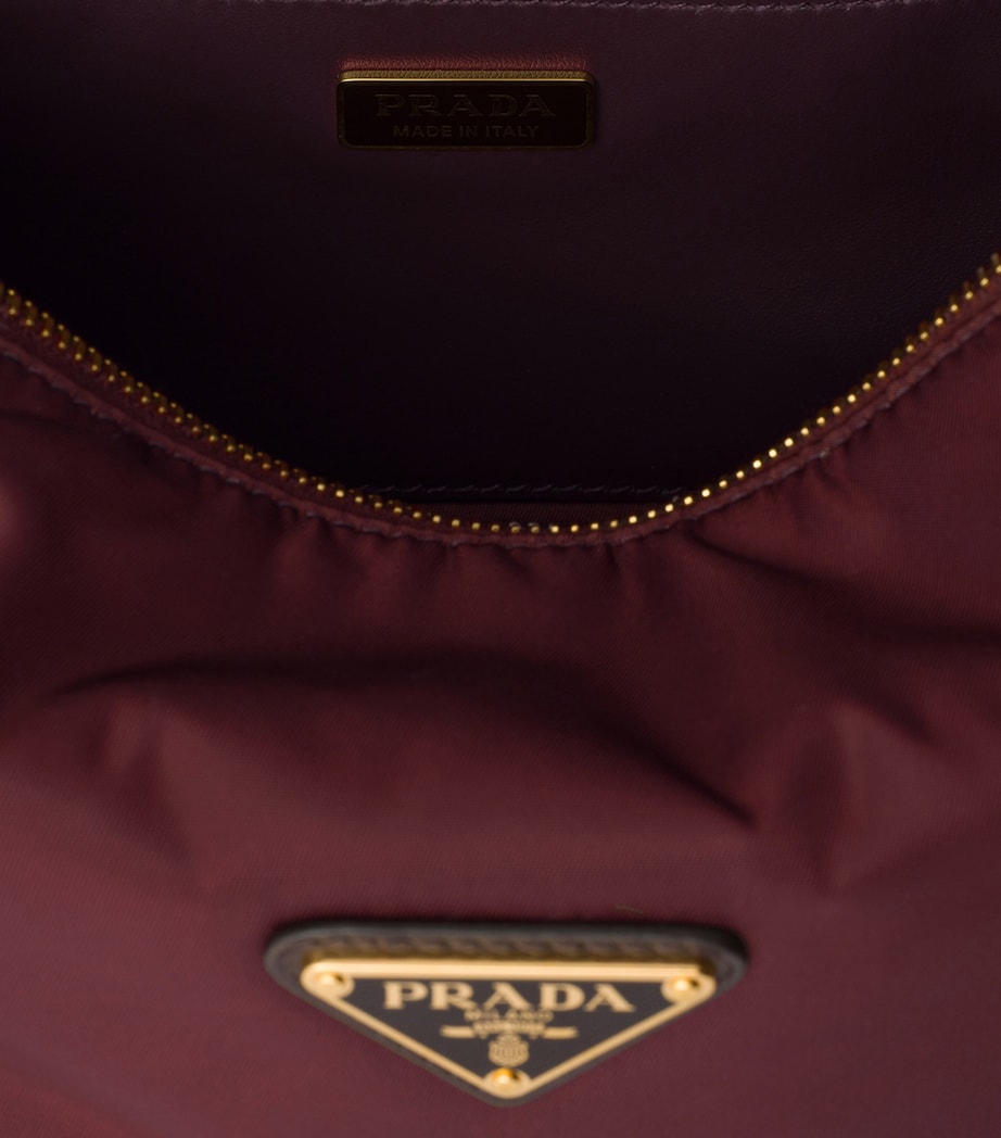 Prada Small Re-Nylon & Leather Explore Bag Burgundy Image 4