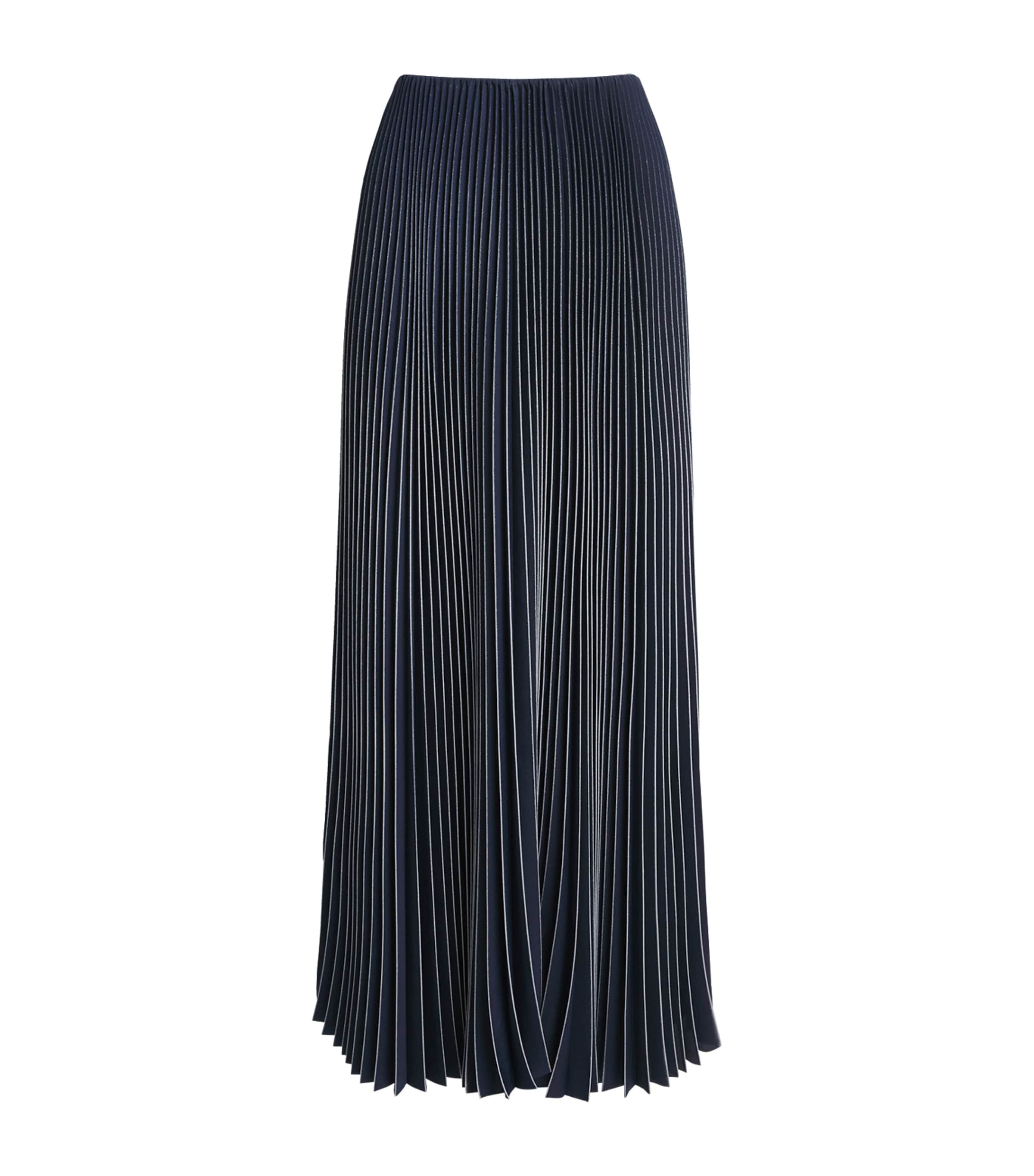 Fabiana Filippi Womens Crêpe de Chine Pleated Maxi Skirt Blu Notte Image 1