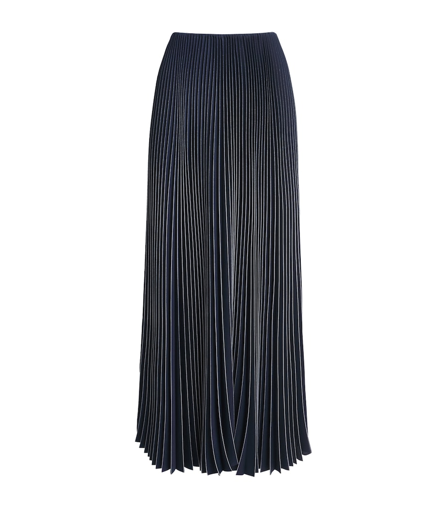 Fabiana Filippi Womens Crêpe de Chine Pleated Maxi Skirt Blu Notte Image 1