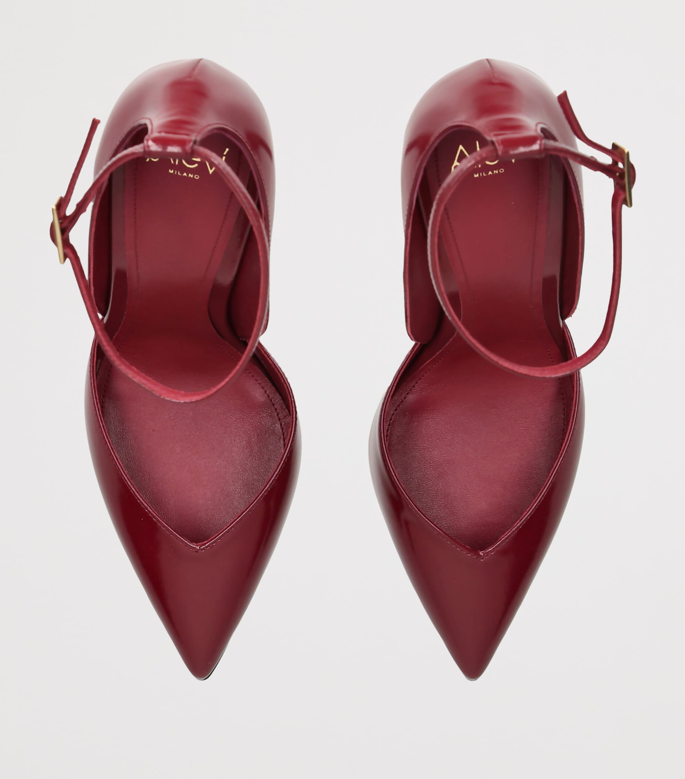 Alevì Patent Leather Camilla Heeled Pumps 110 Red/dark Image 3