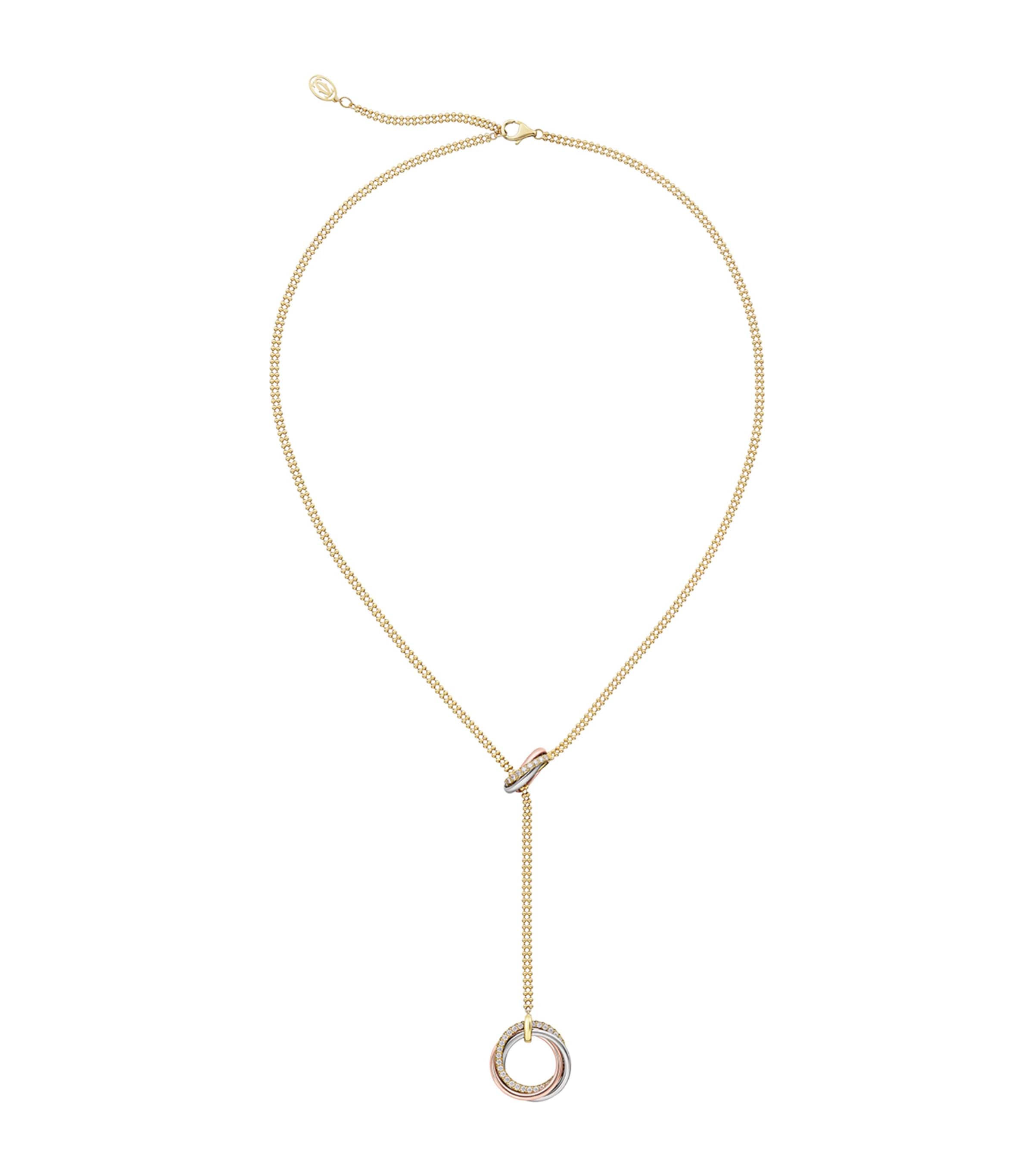 Mixed Gold and Diamond Trinity Necklace MIXED GOLD Image 1