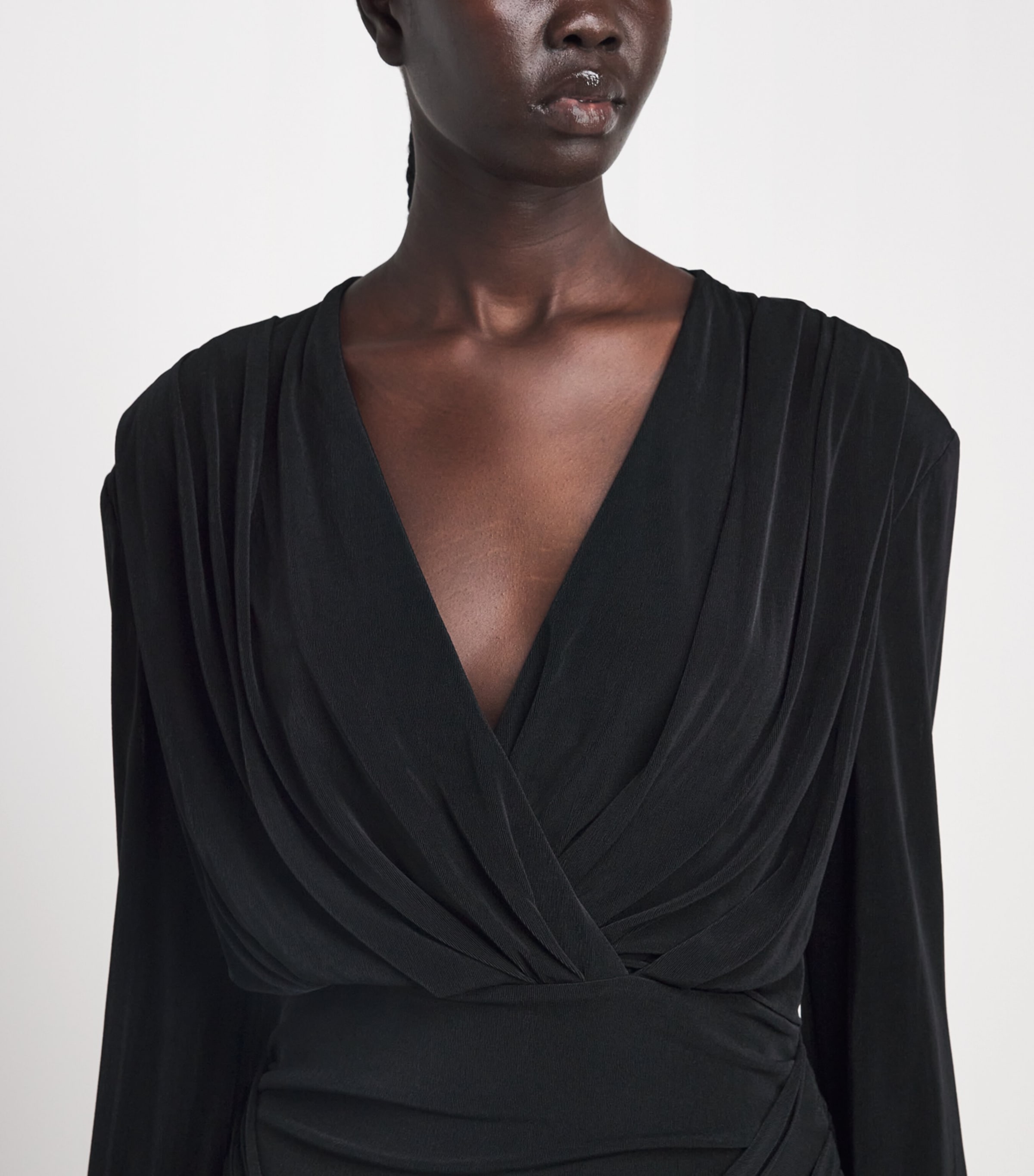 CAMILLA AND MARC Womens Draped Katerina Mini Dress Dblk Black Image 3