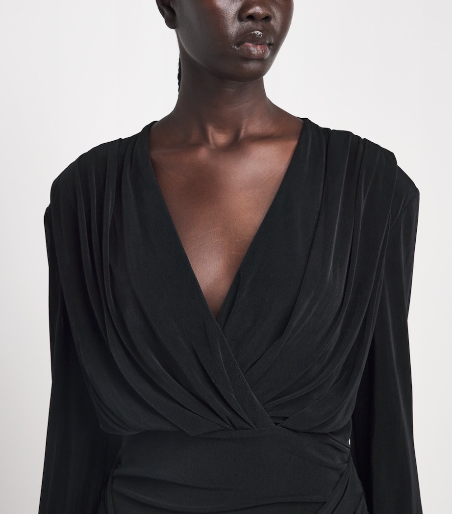 CAMILLA AND MARC Womens Draped Katerina Mini Dress Dblk Black Image 3