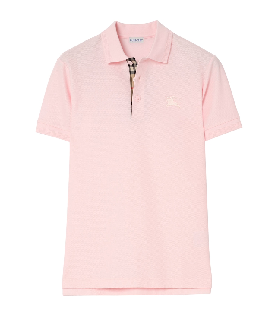 Burberry Mens Cotton Polo Shirt Mallow Pink Image 1