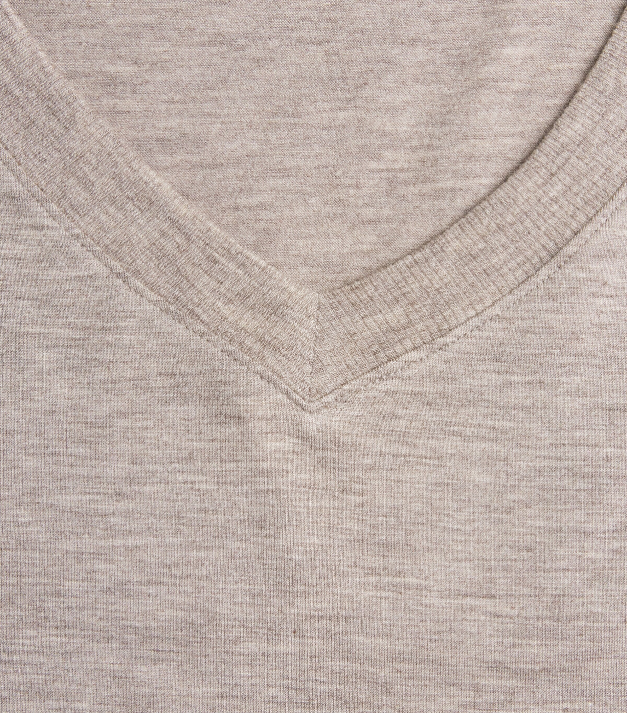 Hanro Mens Casuals V-Neck T-Shirt Hazelnut Melang Image 6