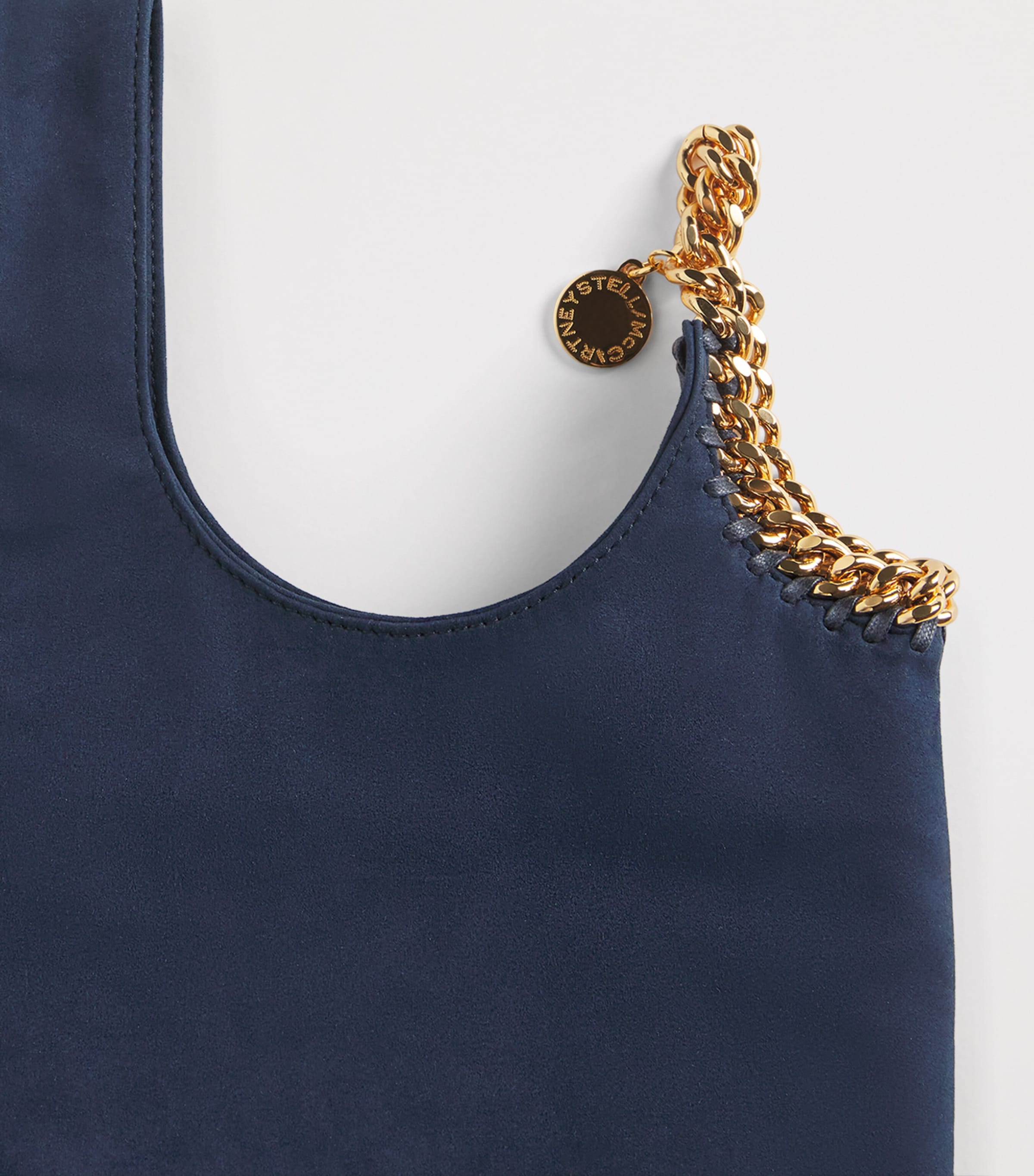 Stella McCartney Faux Suede Falabella Wristlet Clutch Bag Navy Image 6