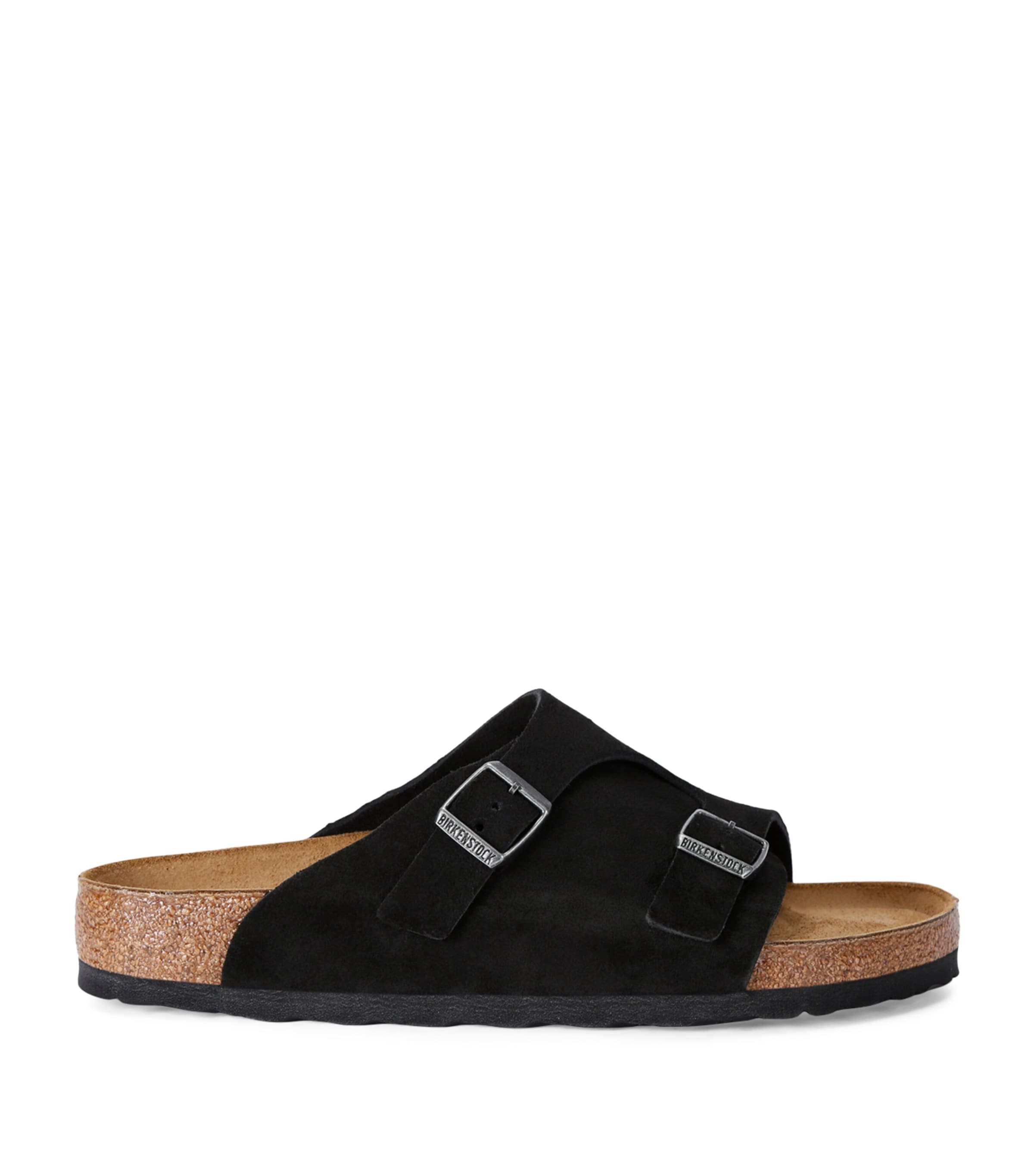 Birkenstock Suede Zürich Sandals In Black