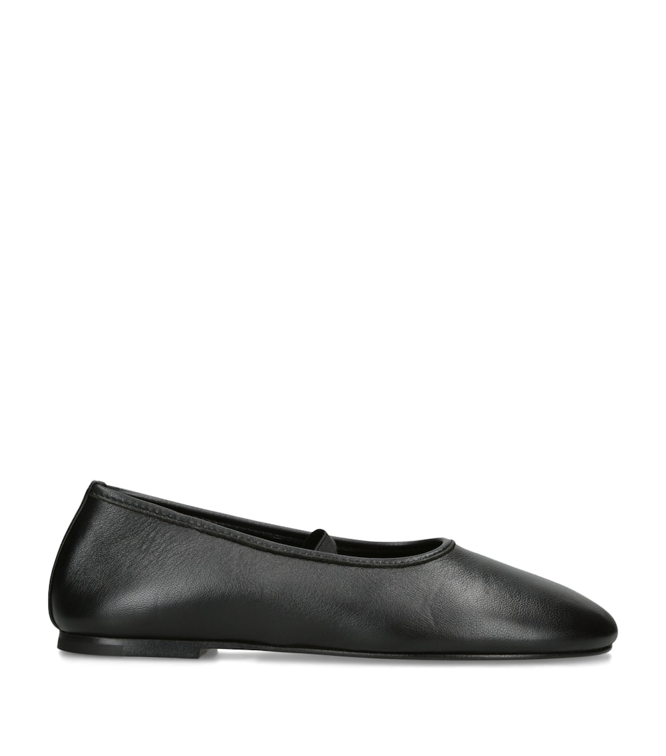 Dear Frances Leather Balla Ballet Flats Black