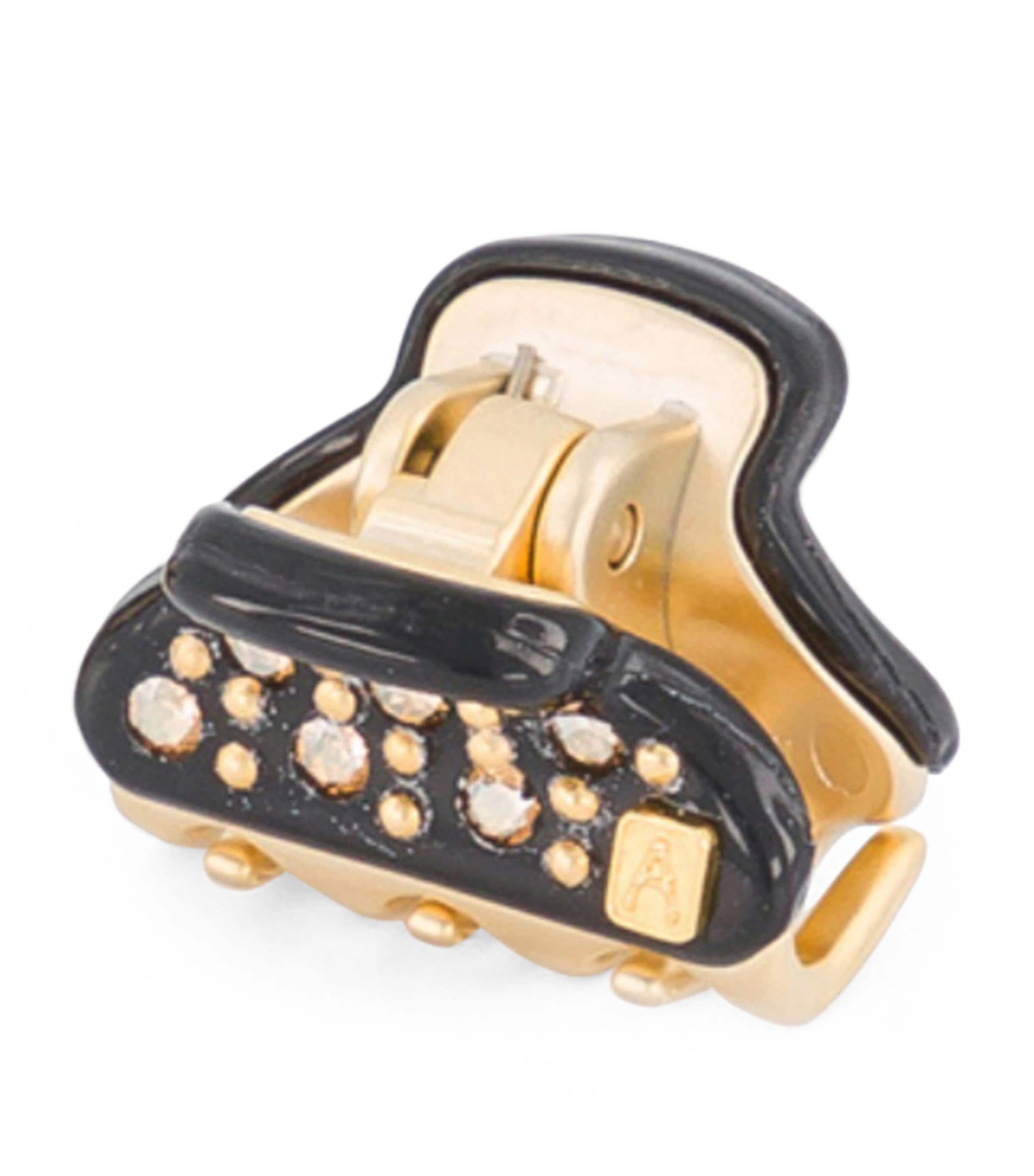 Gold-Plated Mini Claw Hair Clips (Set of 2) N3- NOIR B/OR Image 2