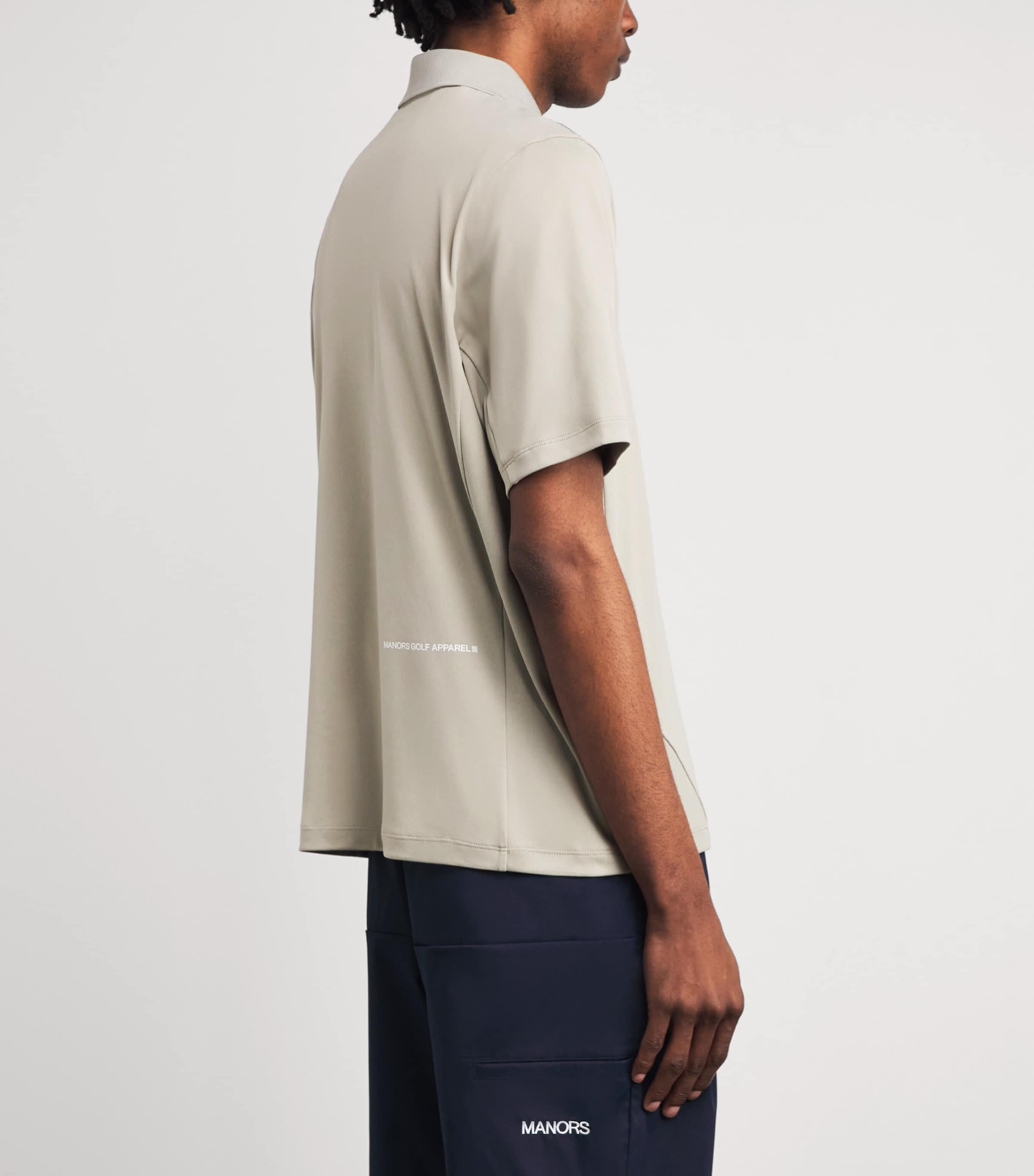 Manors Mens Seawool Logo Polo Shirt Dune Image 5