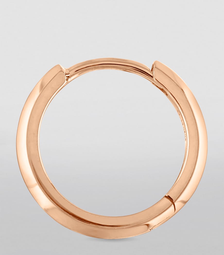Faceted Metal Vertex Single Hoop Earring (9.5mm) ROSE GOLD Image 3