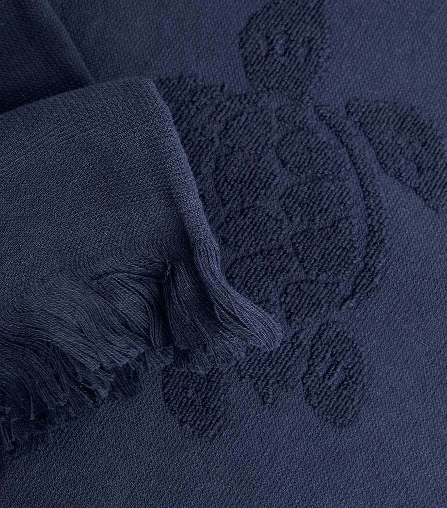 Organic Cotton Santah Ronde des Tortues Towel (100cm x 180cm) BLEU MARINE Image 4