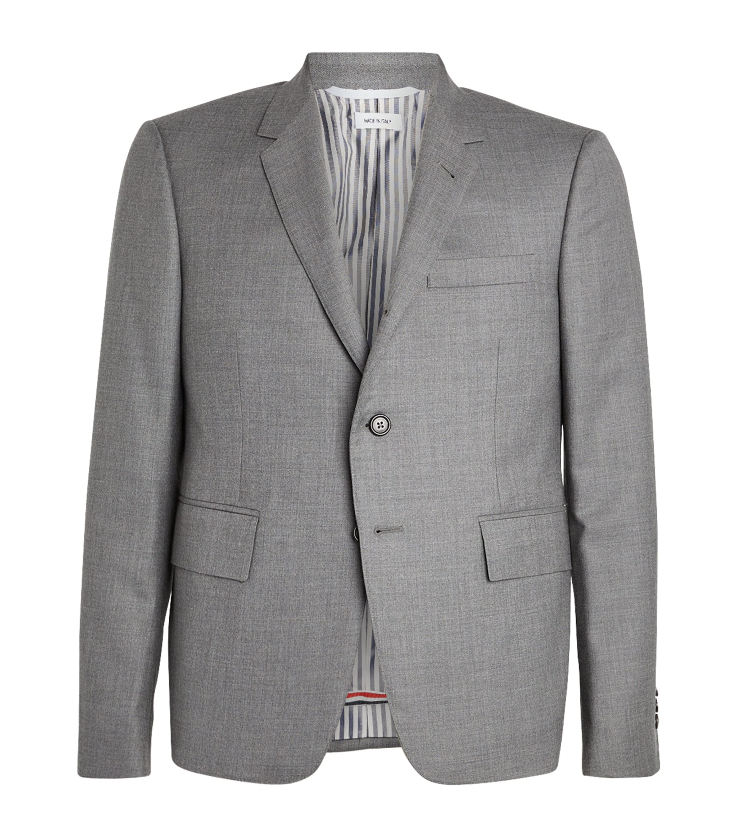 Shop Thom Browne Wool Blazer In Grey