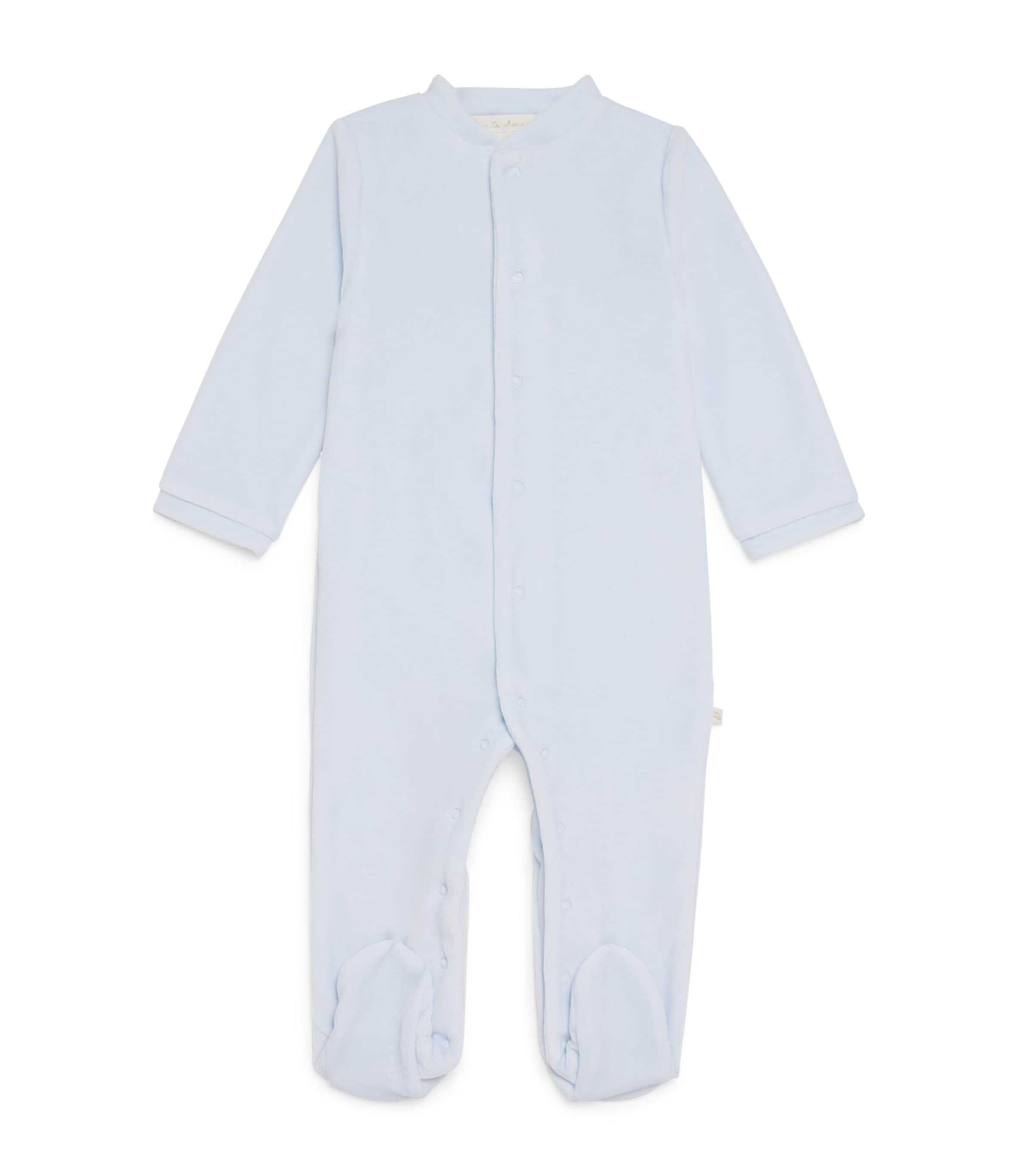 Marie-chantal Velour Angel Wing All-in-one In Blue