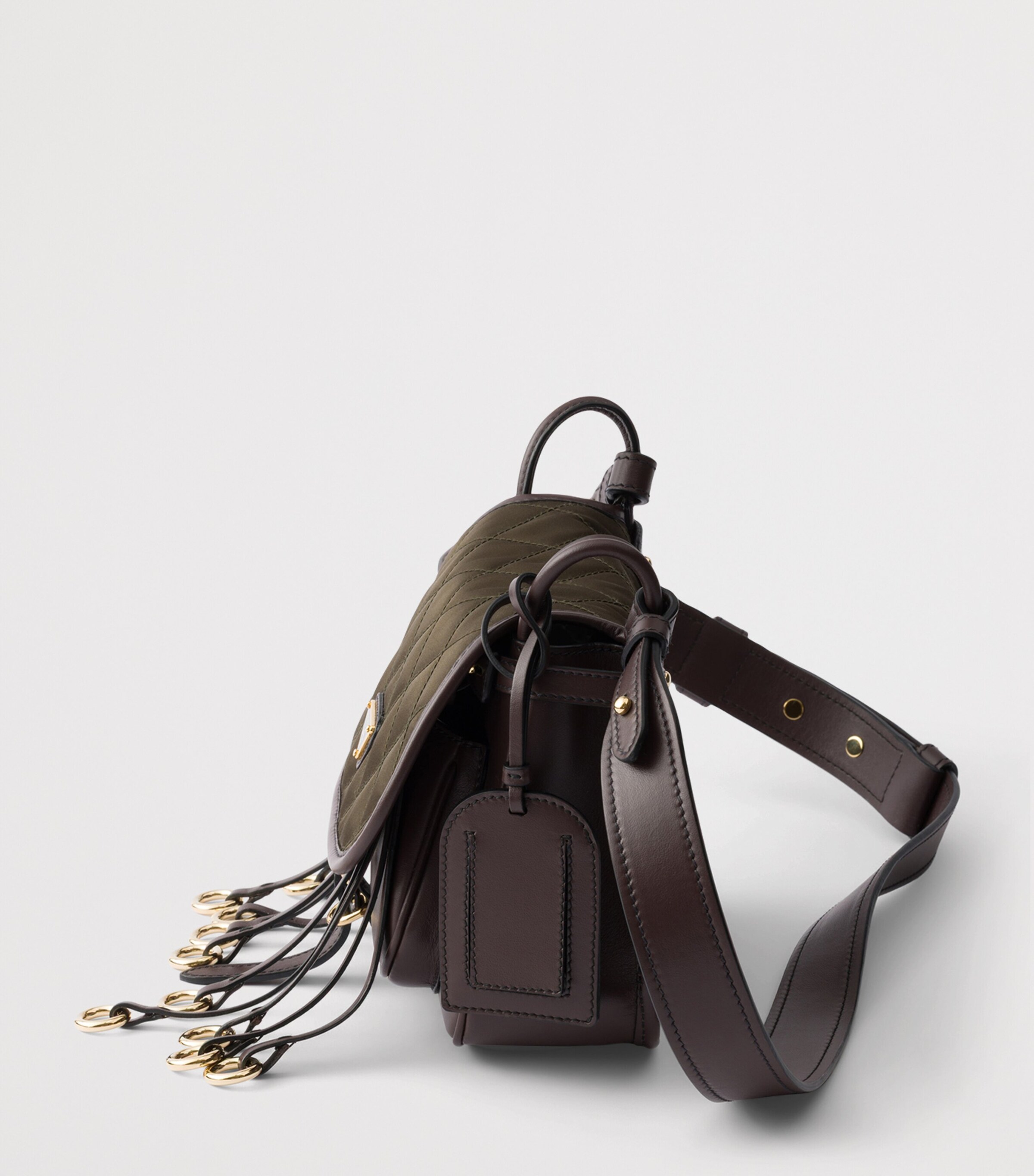 Prada Re-Nylon and Leather Corsaire Shoulder Bag Green Image 4