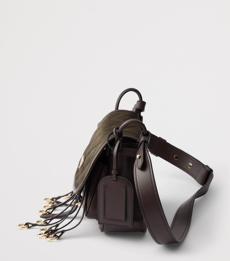 Prada Re-Nylon and Leather Corsaire Shoulder Bag Green Image 4