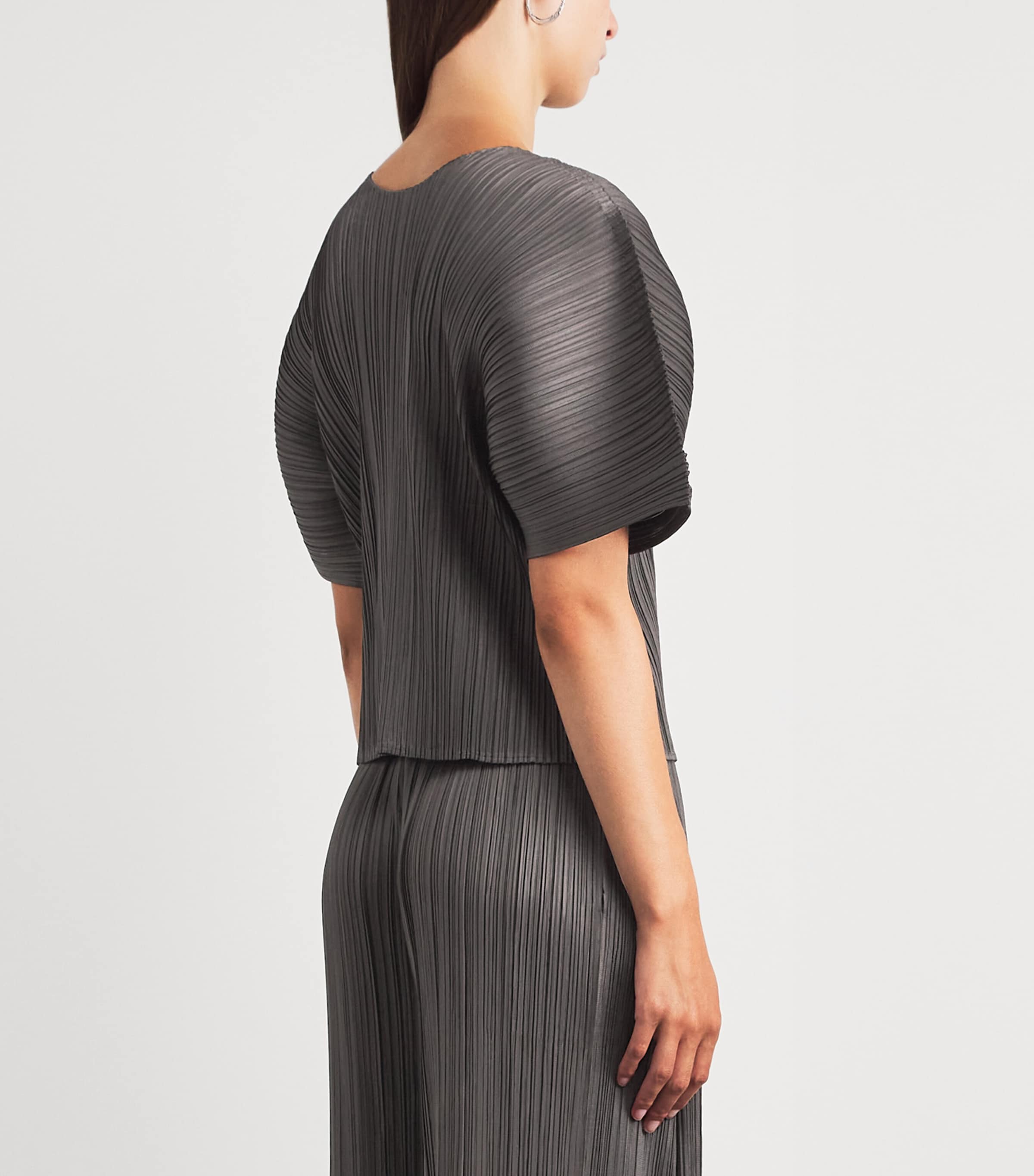Pleats Please Issey Miyake Womens Monthly Colors June Blouse Charcoal Image 5
