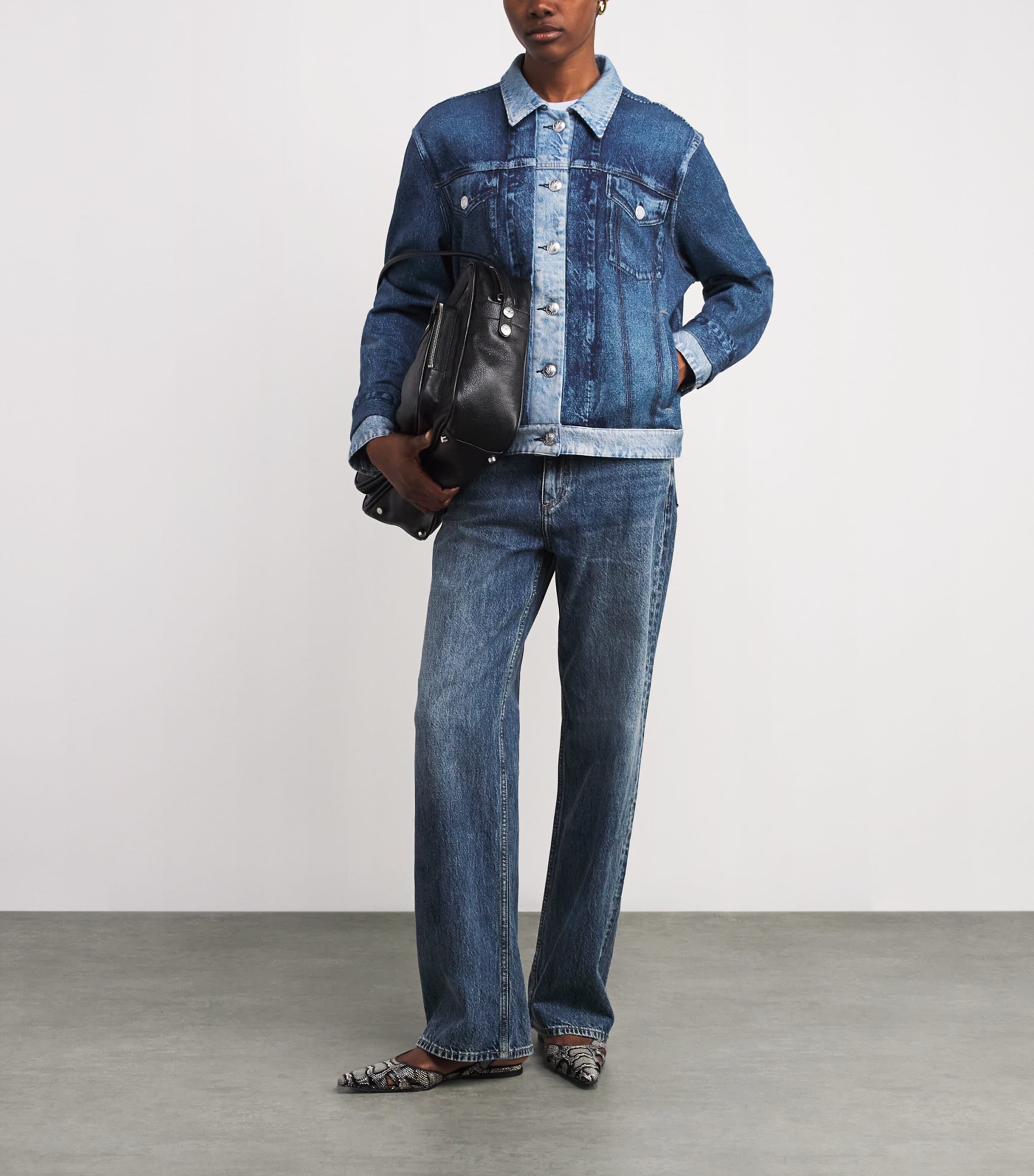 Contrast-Trim Miramar Denim Jacket DBLIN Image 2