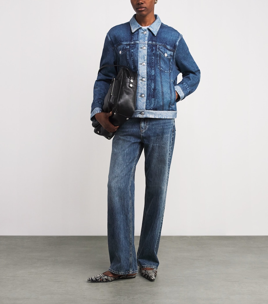 Contrast-Trim Miramar Denim Jacket DBLIN Image 2