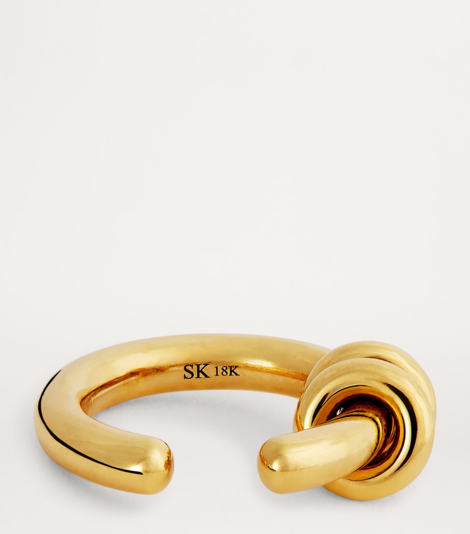Petite Yellow Gold Waning Single Ear Cuff YELLOW GOLD Image 3