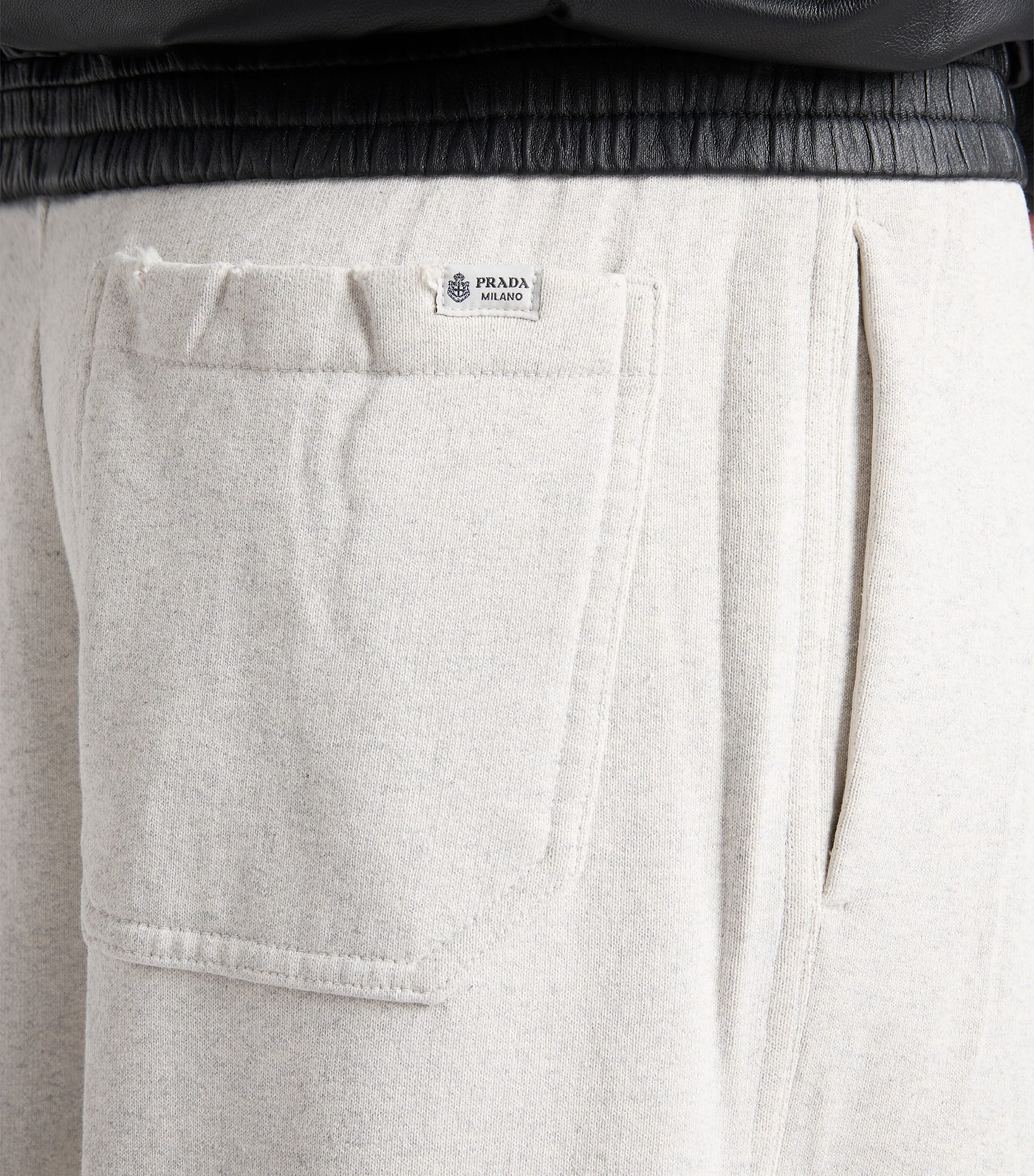 Prada Womens Cotton Wide-Leg Sweatpants Grey Image 4
