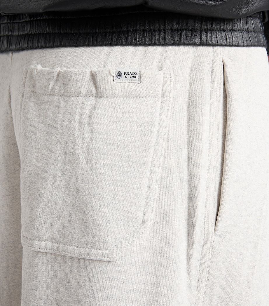 Prada Womens Cotton Wide-Leg Sweatpants Grey Image 4