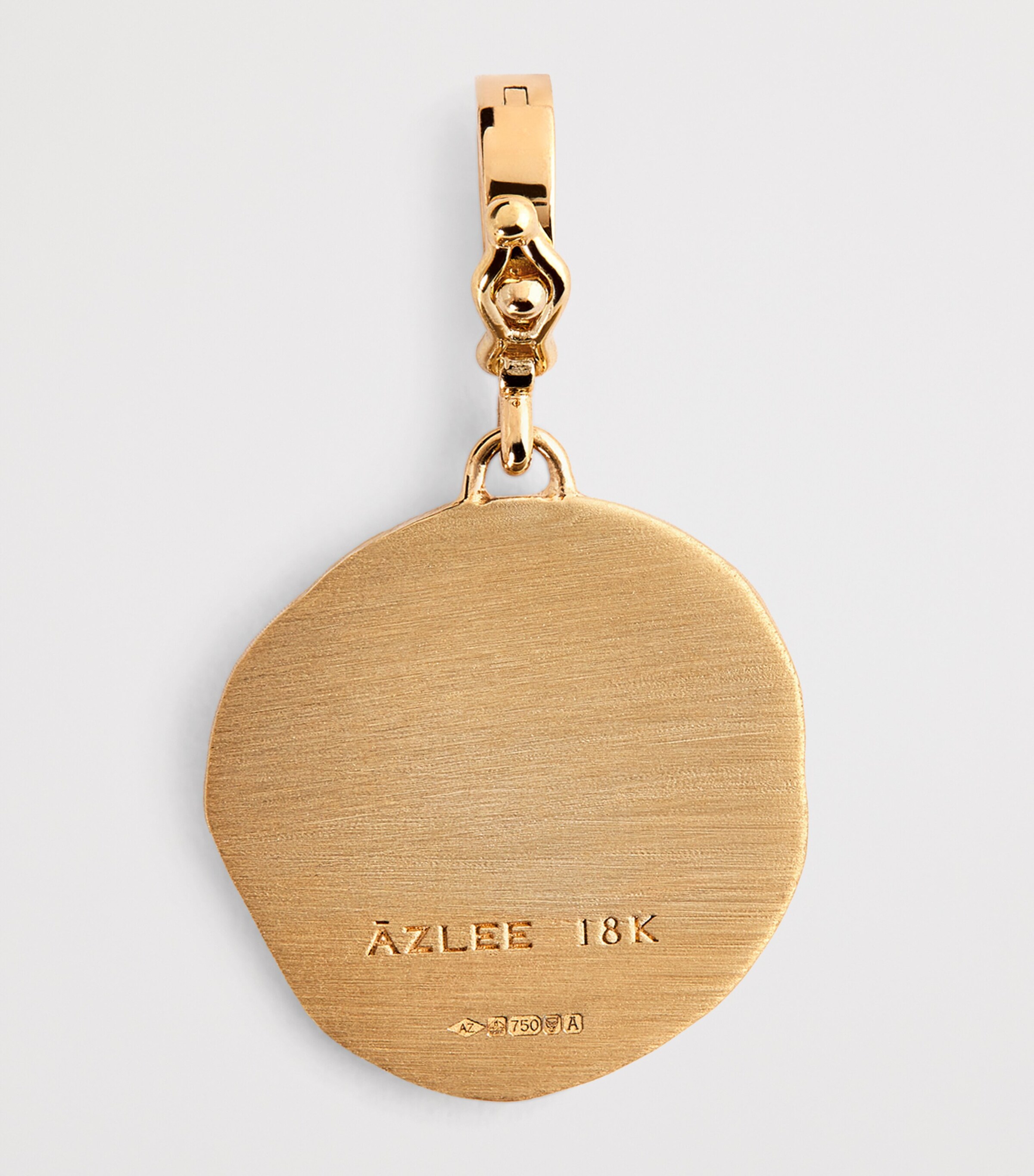 Small Yellow Gold and Diamond Snake Coin Charm YELLOW GOLD Image 3