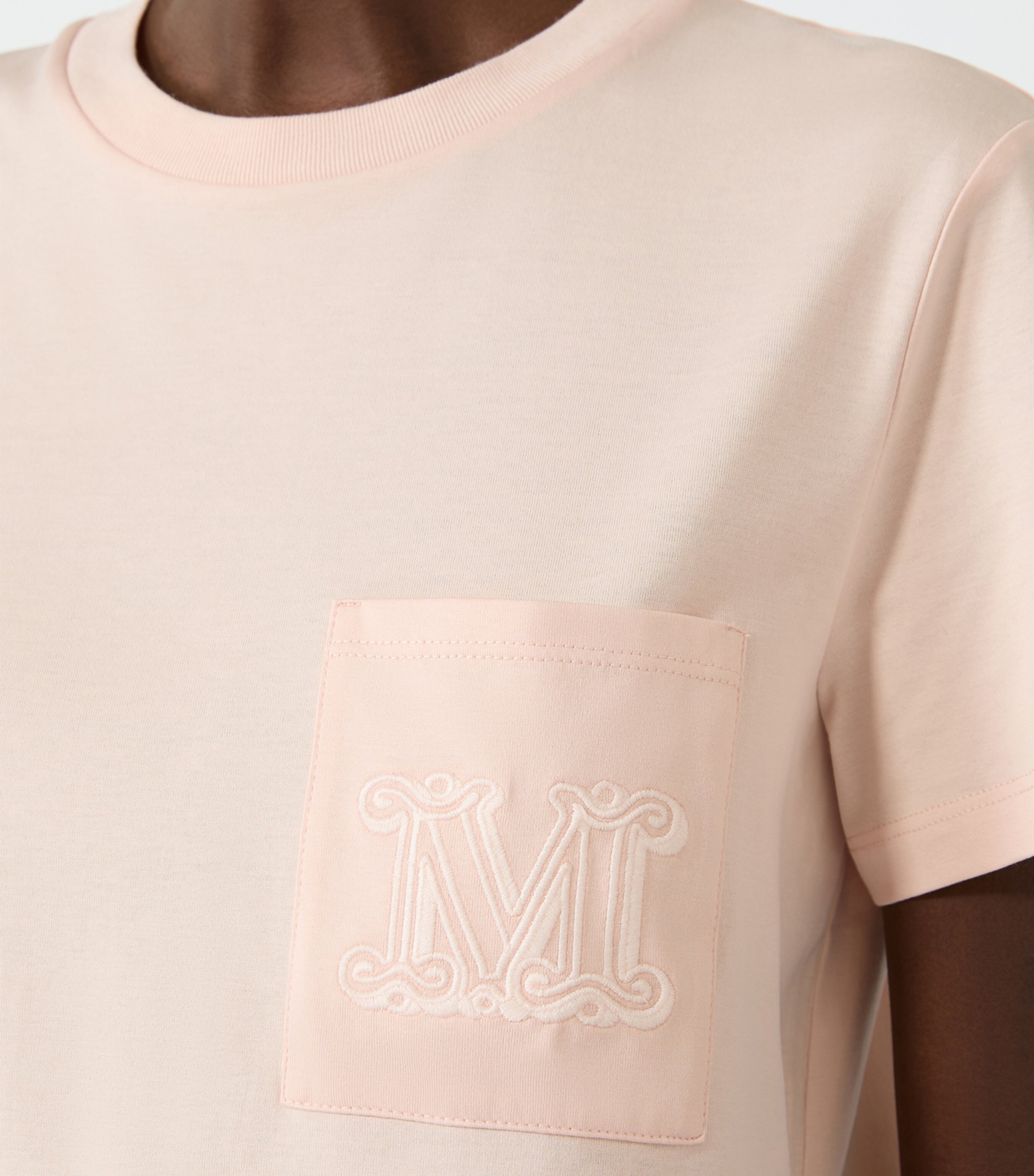 Max Mara Womens Cotton Logo T-Shirt Pink Image 5