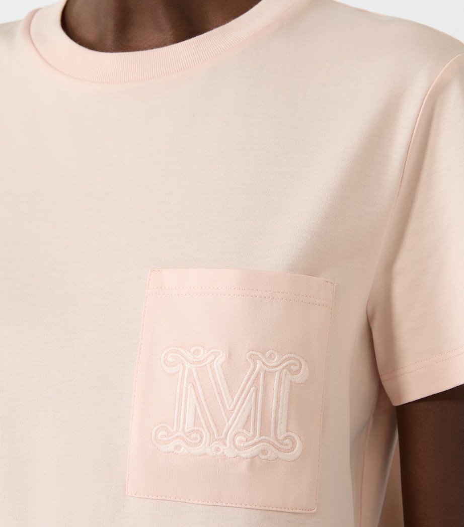 Max Mara Womens Cotton Logo T-Shirt Pink Image 5