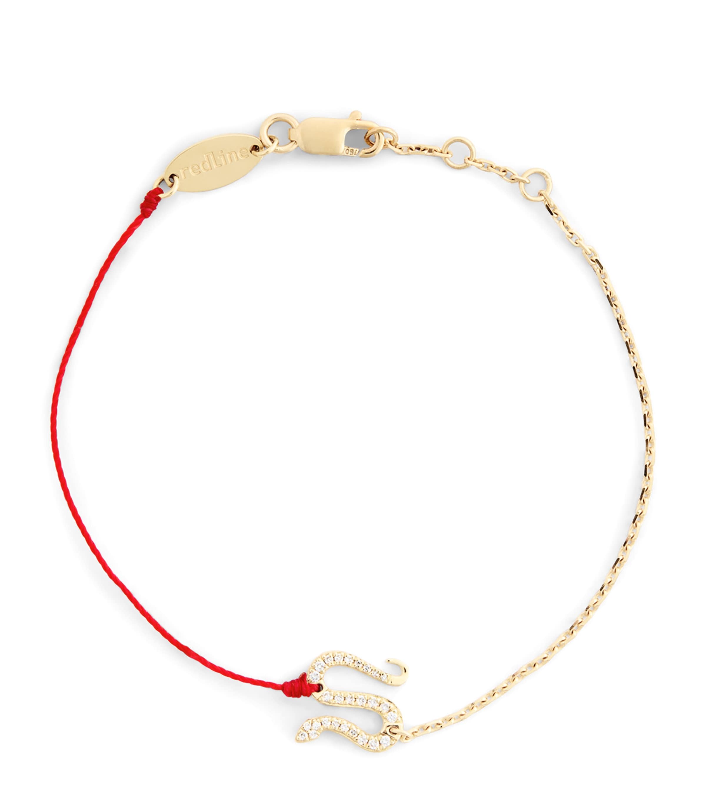 Redline Yellow Gold and Diamond Snake String-Chain Bracelet