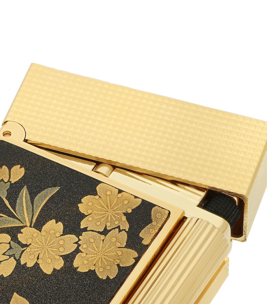 S.T. Dupont Maki-e Ryusui Shunju Ligne 2 Cling Lighter Bronze Brown & Gold Image 4