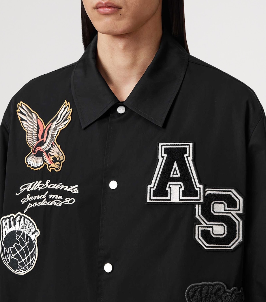 AllSaints Mens Soundman Coach Jacket Black Image 5