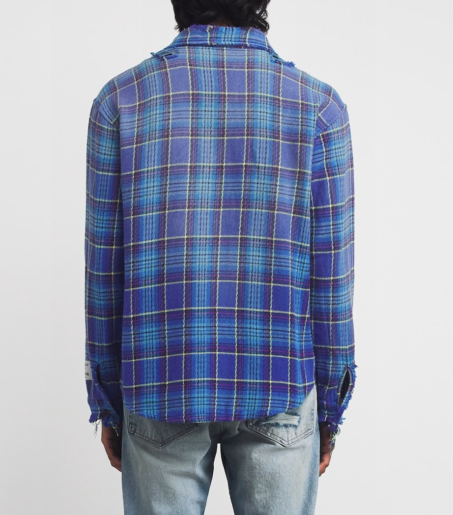 GALLERY DEPT. Mens Cotton Flannel Marley Shirt Blue Multi Image 4