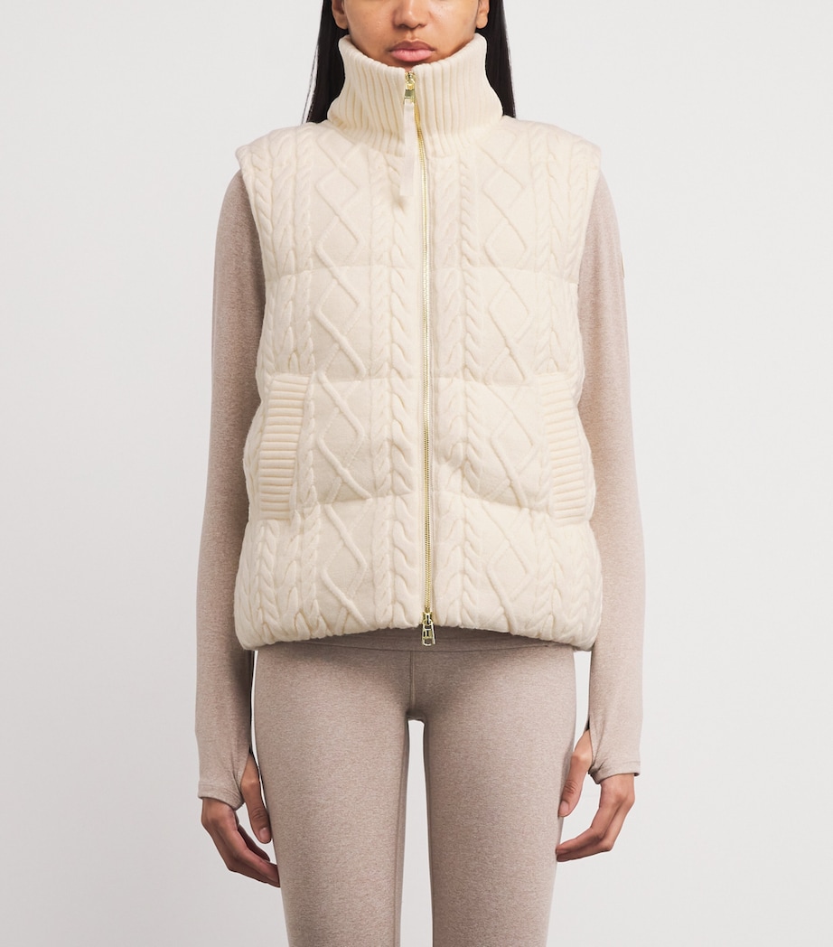 Cable-Knit Padded Irina Gilet EGRET Image 3