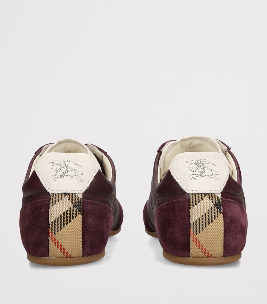 Burberry Leather Knight Low-Top Sneakers Cream Comb Image 4