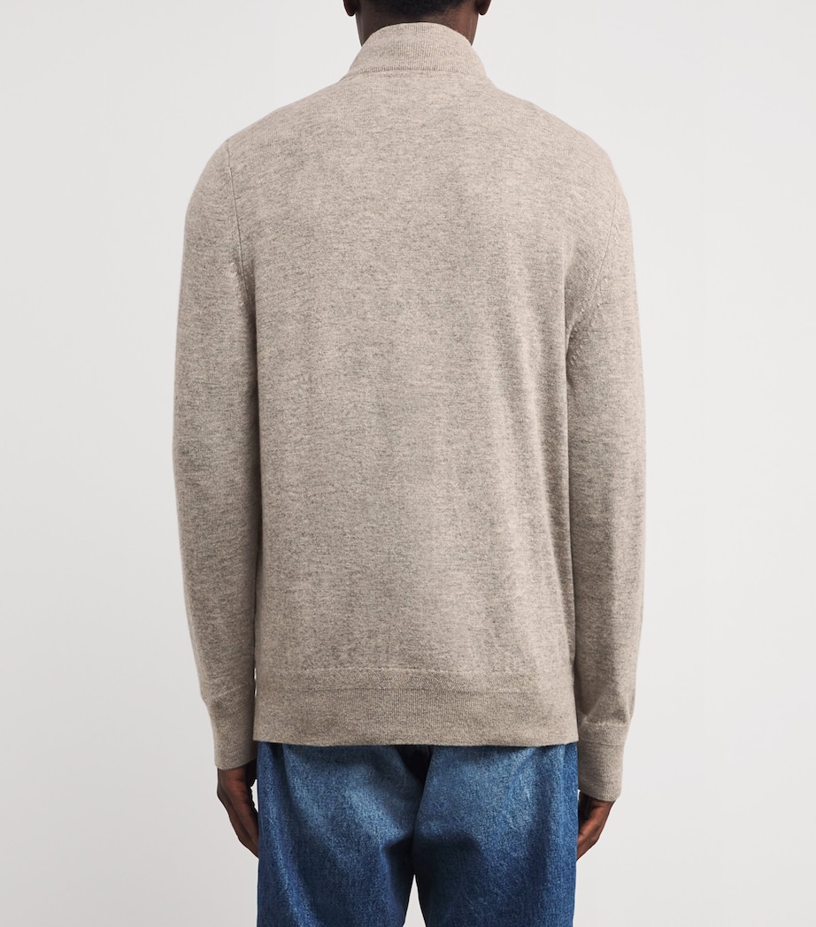 Wool-Cashmere Waterbury Quarter-Zip Sweater MIST Image 4