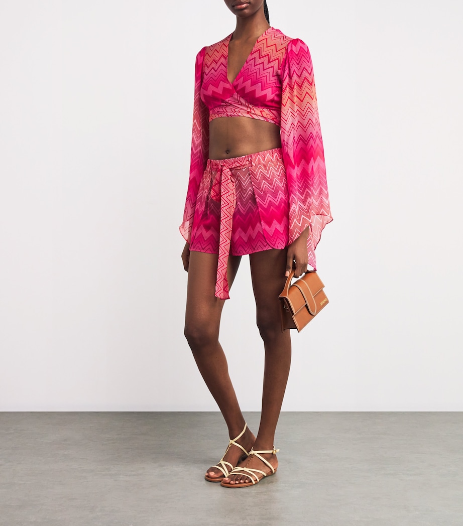Missoni Womens Silk Zigzag Shorts Cherry Chevron Image 2