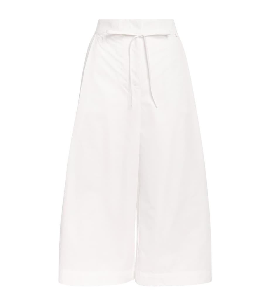 Jacquemus Womens Cotton Marin Cropped Trousers White Image 1
