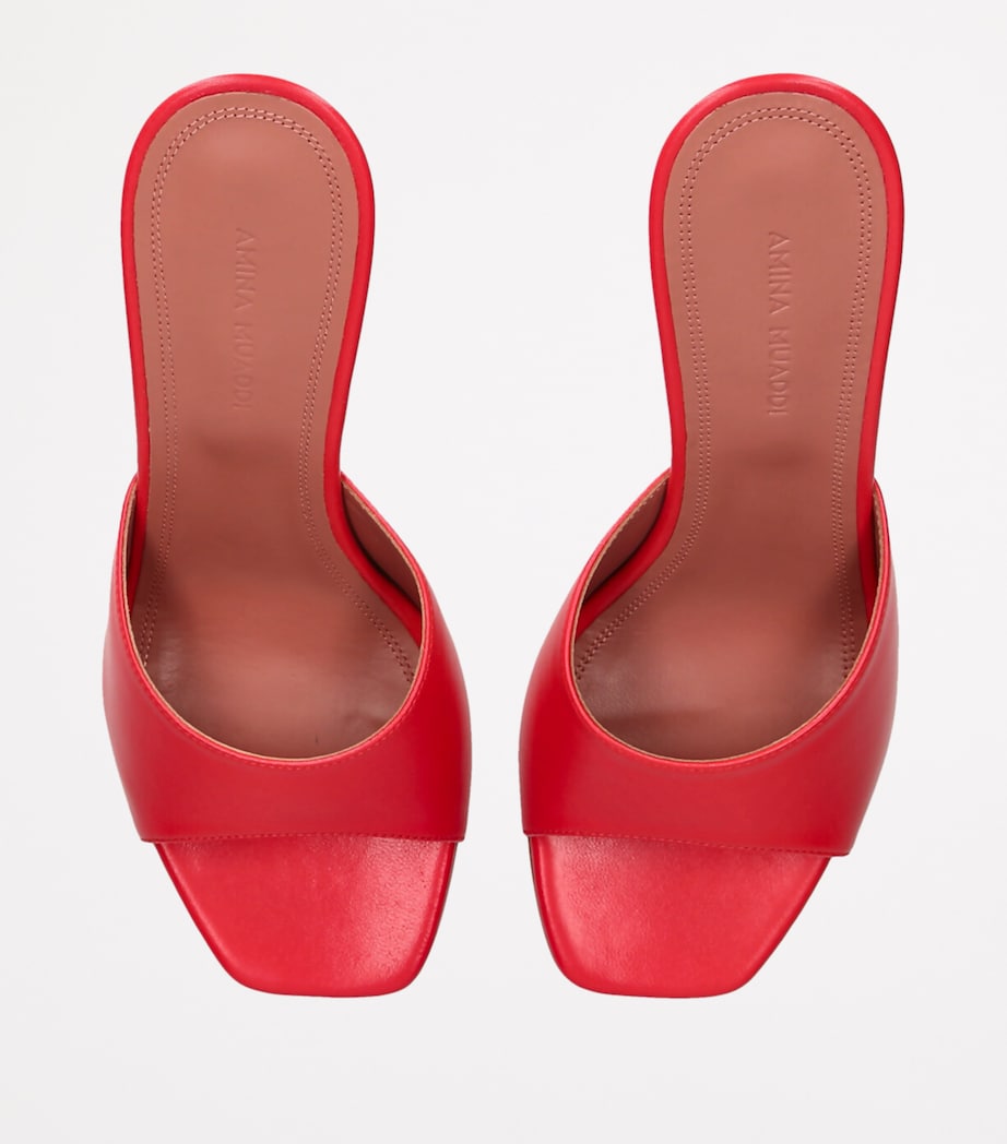 Amina Muaddi Leather Lupita Slippers 95 Red Image 4