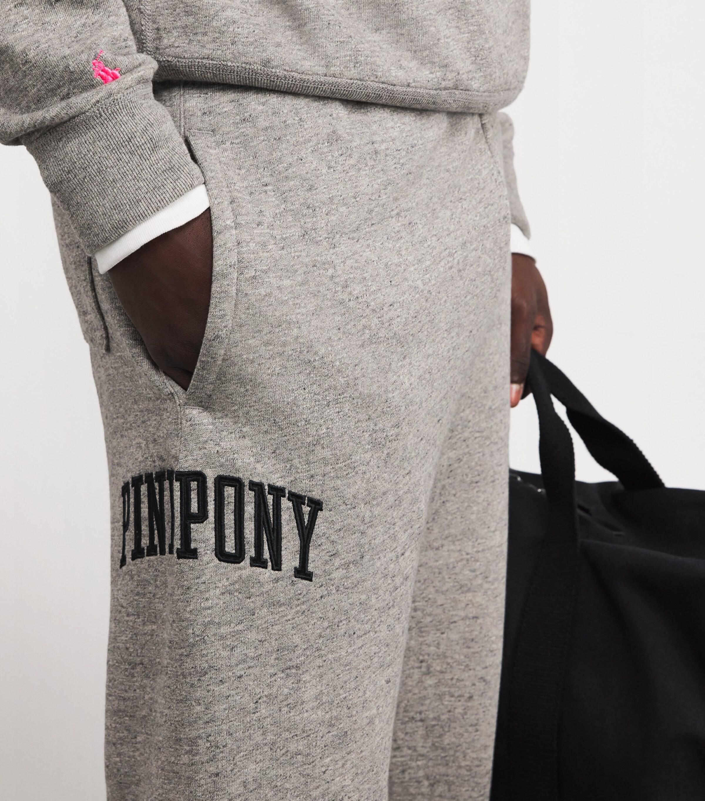 Cotton-Blend Logo Sweatpants DARK GREY HEATHER Image 6