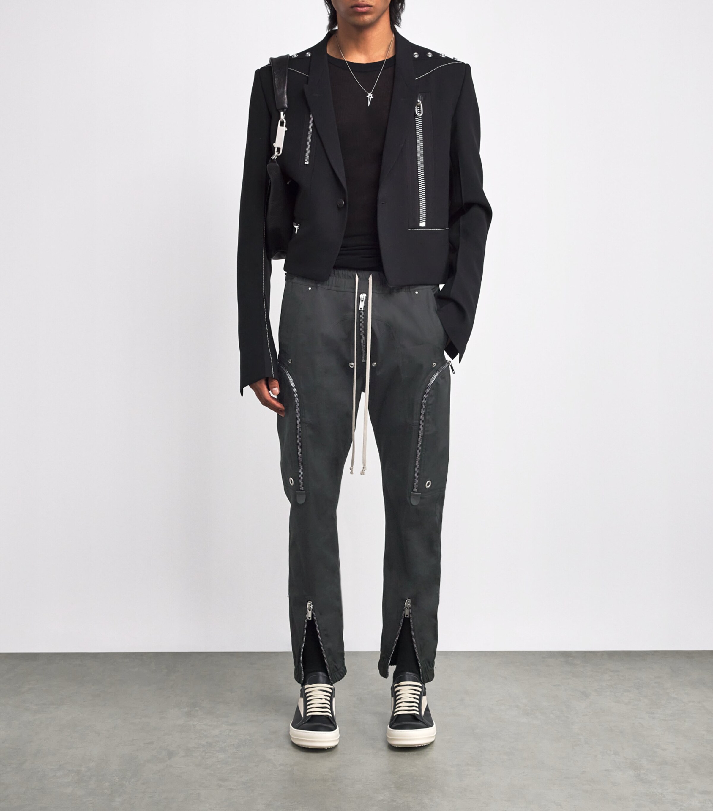 Rick Owens Black Twill Bauhaus Cargo Trousers | Harrods UK