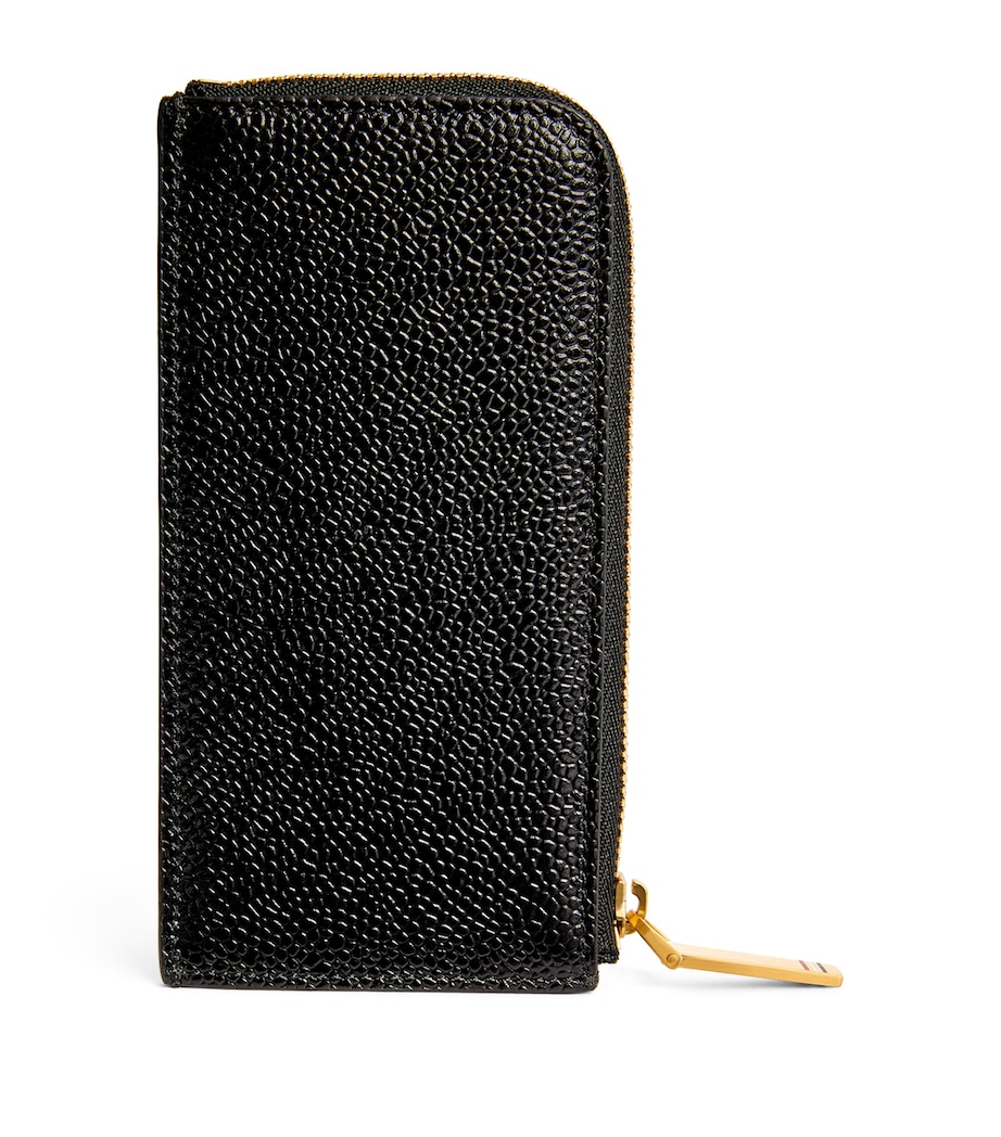 Thom Browne Leather Half-Zip Wallet Black Image 3