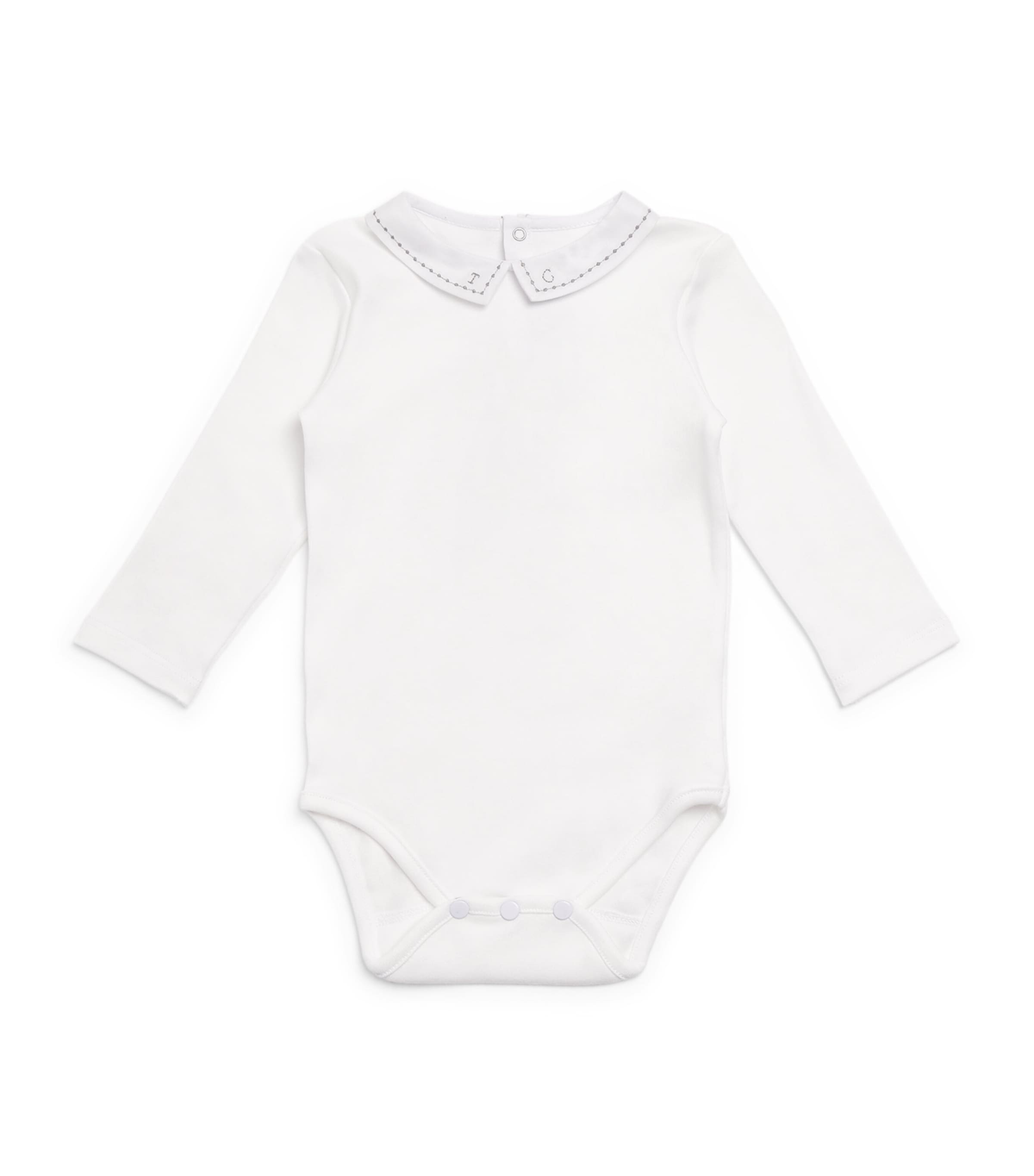 Tartine Et Chocolat Embroidered-collar Bodysuit In White