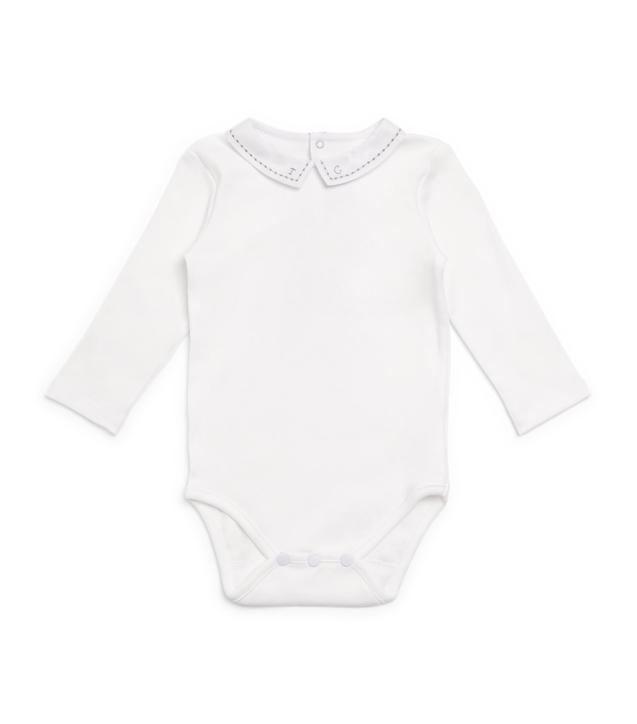 Embroidered-Collar Bodysuit (3-36 Months) 1BLANC Image 1